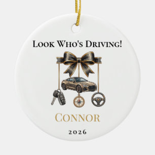New Driver Personalized Name Drivers License Car Ceramic Ornament
