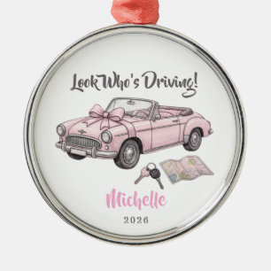 New Driver Personalized Name Drivers License Car  Metal Ornament