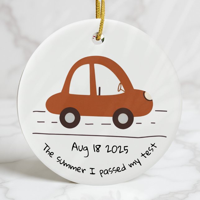 New Driver Personalized Passed Test Keepsake Ceramic Ornament (Creator Uploaded)