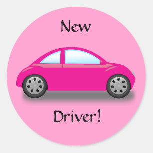 New Driver Pink Car Sticker