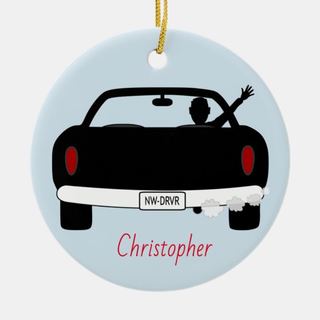 New Driver RIGHT Hand Side Boy Ceramic Ornament (Front)