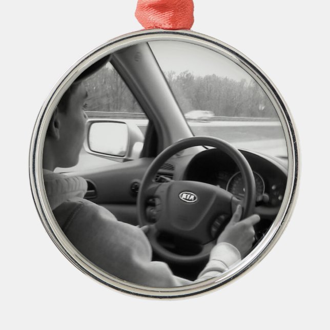 New Driver (Teenager) Metal Ornament (Front)
