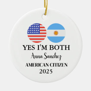 New Dual Citizenship, Congratulations New Citizen  Ceramic Ornament