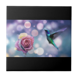 New Eden Hummingbird & Rose Tile