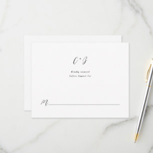 New Elegance Calligraphy Monogram RSVP Card