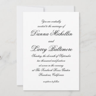NEW Elegant Simple Script Type Wedding Invitation