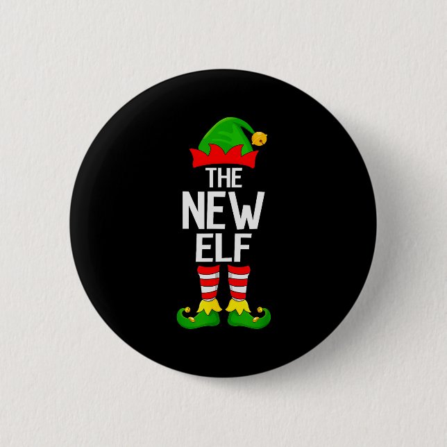 New Elf Xmas Matching Family Elf Squad Christmas  2 Inch Round Button (Front)