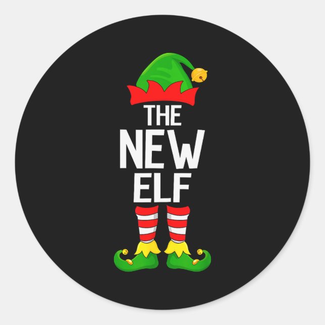 New Elf Xmas Matching Family Elf Squad Christmas  Classic Round Sticker (Front)