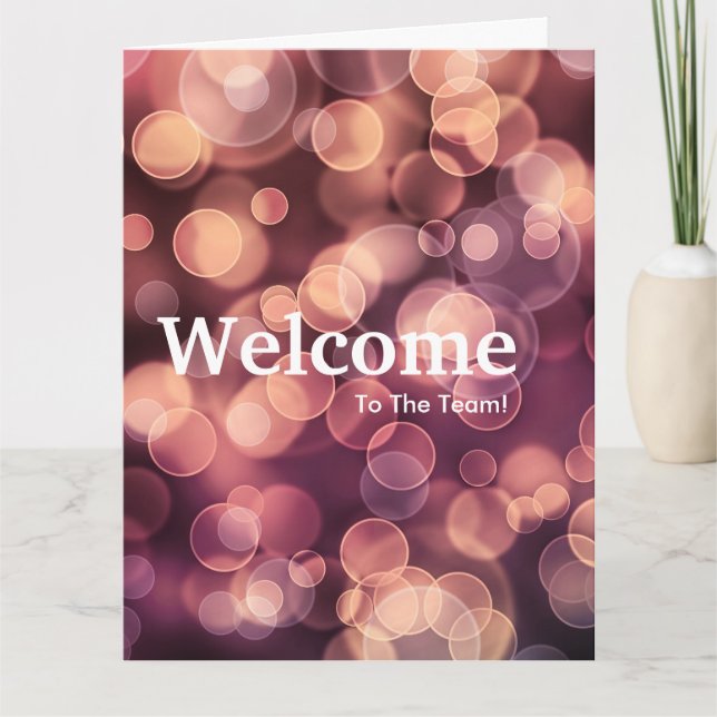 New Employee Welcome Bokeh Card (Front)