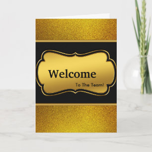 New Employee Welcome Gold Glitter Card
