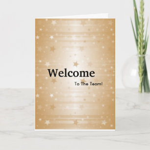New Employee Welcome Gold Glitter Card