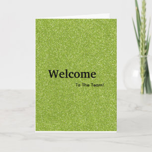 New Employee Welcome Gold Glitter Card