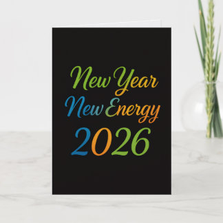 New Energy Fresh Start 2026 Colorful Motivation Holiday Card