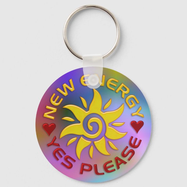 NEW ENERGY SUN | light coloured Keychain (Front)