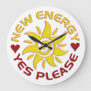 NEW ENERGY - YES PLEASE LARGE CLOCK