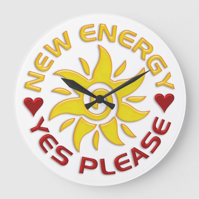 NEW ENERGY - YES PLEASE LARGE CLOCK (Front)