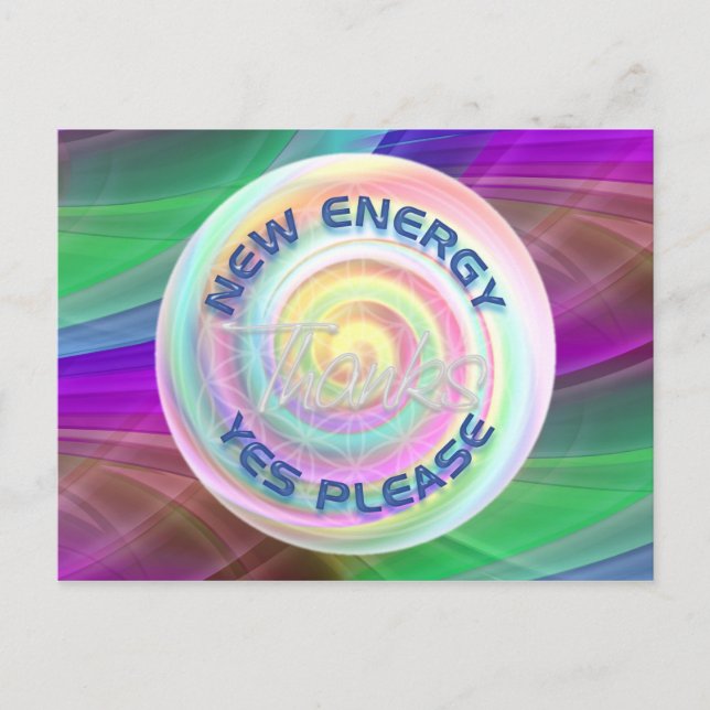 NEW ENERGY - YES PLEASE - THANKS POSTCARD (Front)