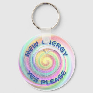 NEW ENERGY - YES PLEASE with heart Keychain