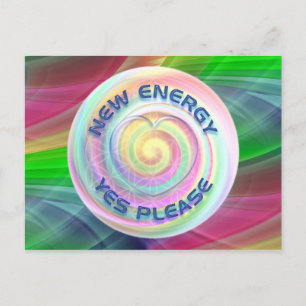 NEW ENERGY - YES PLEASE with heart Postcard