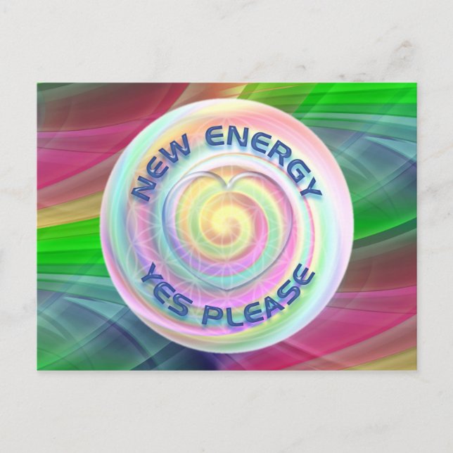 NEW ENERGY - YES PLEASE with heart Postcard (Front)