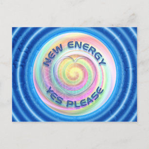 NEW ENERGY - YES PLEASE with heart - water Postcard