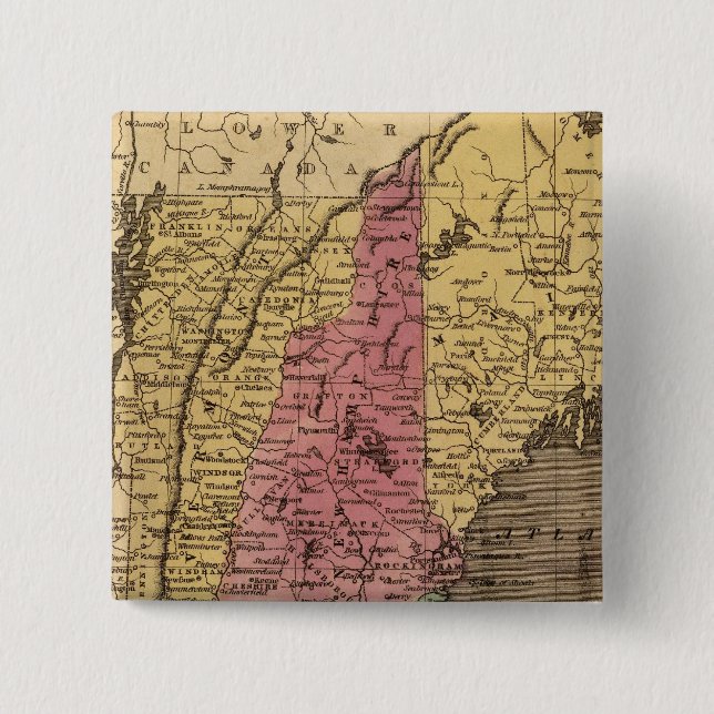 New England 4 2 Inch Square Button (Front)
