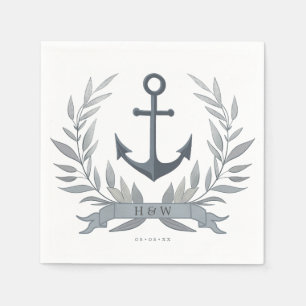 New england anchor wedding napkin