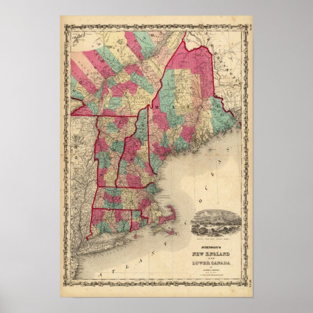 New England and Lower Canada Poster (Front)
