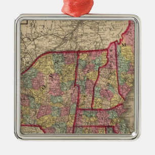 New England and New York Metal Ornament