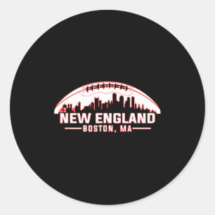 New England Boston City Skyline Classic Round Sticker