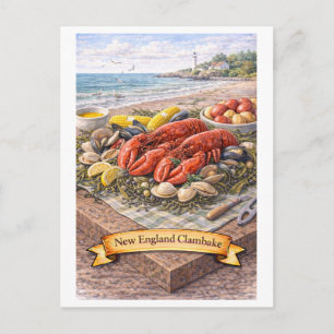 New England Clambake (American Food Series) Postc Postcard