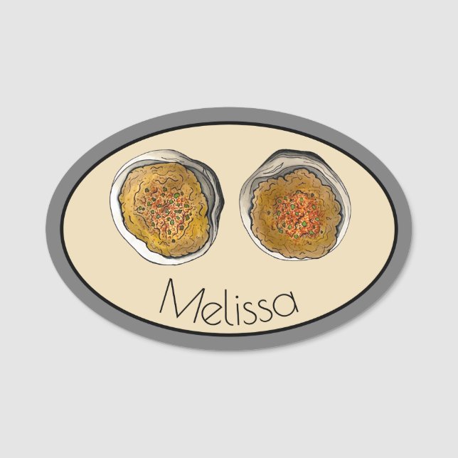 New England Clambake Rhode Island Stuffed Clams RI Name Tag (Front)