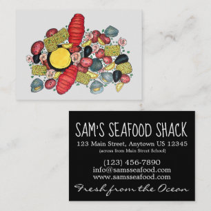 New England Clambake Seafood Restaurant Fishmarket Business Card