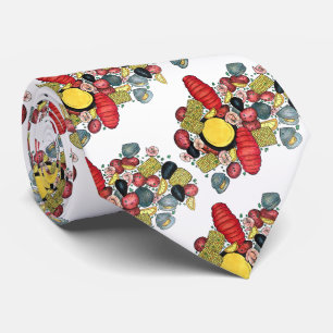 New England Clams Lobster Clambake Seafood Dinner Tie