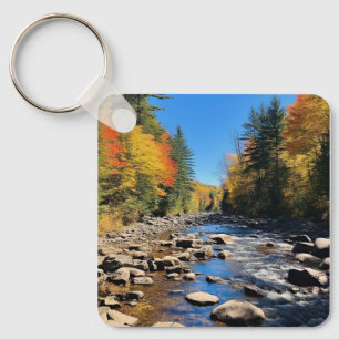 New England Colourful Landscape, Autumn, Keychain
