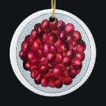 New England Cranberries Cranberry Bog Berries Ceramic Ornament<br><div class="desc">Design features an original illustration of a bowl of ripe red New England cranberries. This design is also available on other products. Lots of additional food prints are also available from this shop. Don't see what you're looking for? Need help with customization? Contact Rebecca to have something designed just for...</div>