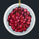 New England Cranberries Cranberry Bog Berries Ceramic Ornament<br><div class="desc">Design features an original illustration of a bowl of ripe red New England cranberries. This design is also available on other products. Lots of additional food prints are also available from this shop. Don't see what you're looking for? Need help with customization? Contact Rebecca to have something designed just for...</div>