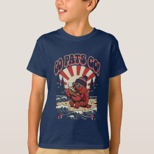 New England football Go Pats Go! Retro Lobster  T-Shirt