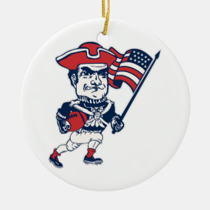 New England Football Mascot Ceramic Ornament
