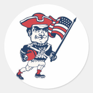 New England Football Mascot Classic Round Sticker