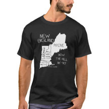 NEW ENGLAND fun Geography Map T-shirt
