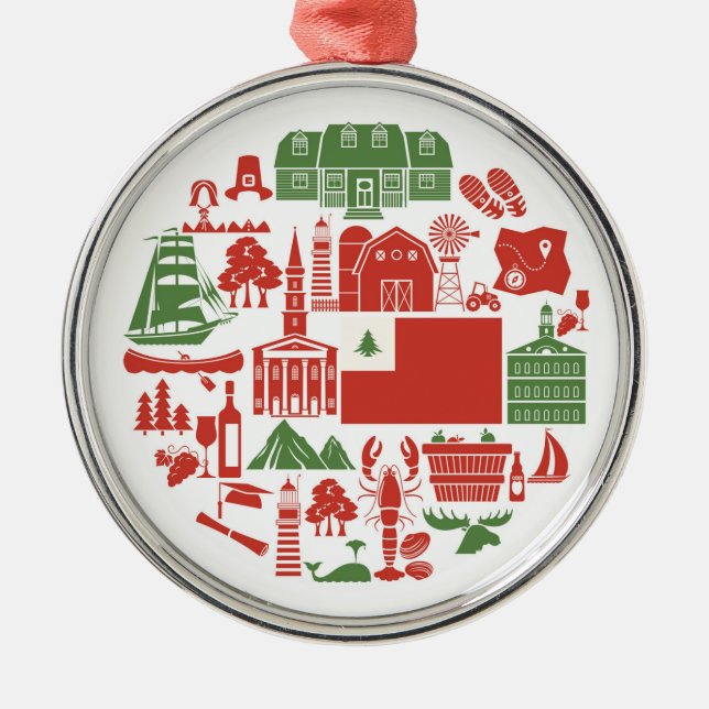 New England Icons Metal Ornament (Front)