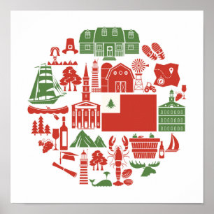 New England Icons Poster