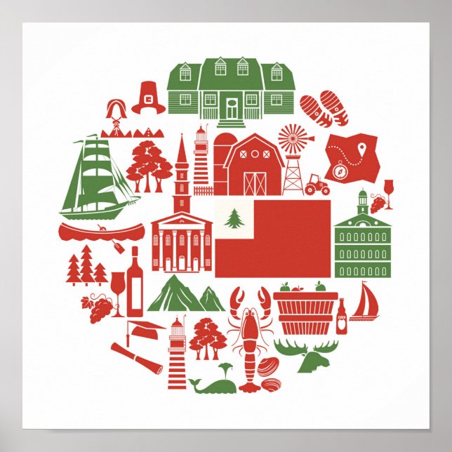 New England Icons Poster (Front)