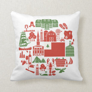 New England Icons Throw Pillow