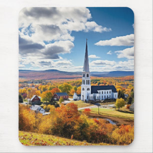 New England Landscape in Fall Mouse Pad