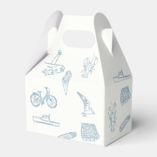 New England line drawing wedding  Favor Box