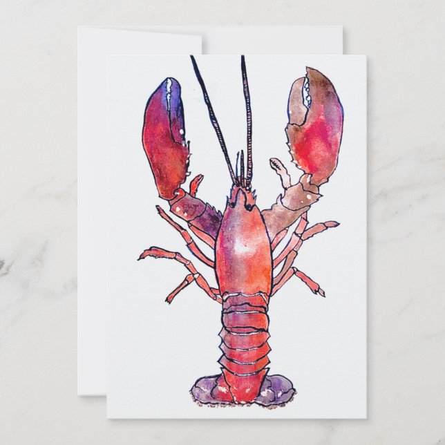 New England Lobster Note Card (Blank Inside) (Front)