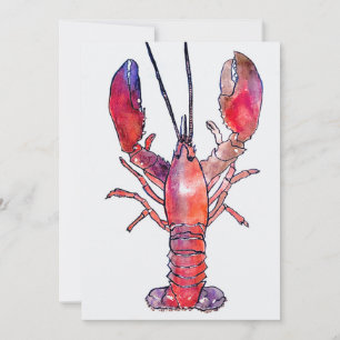 New England Lobster Note Card (Blank Inside)