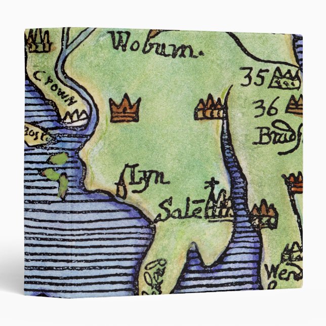 NEW ENGLAND MAP 1677 BINDER (Front/Spine)